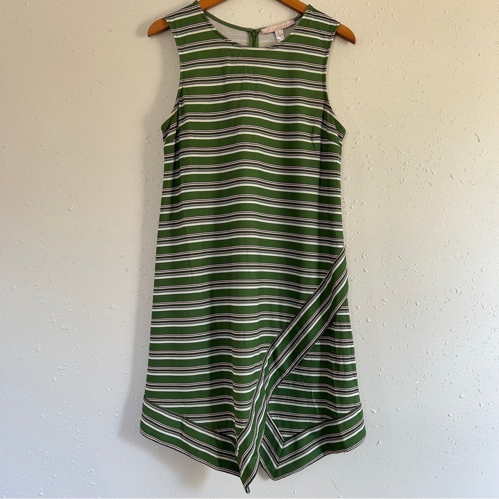 Hutch Green Striped Sleeveless Mini Dress Size Large Casual